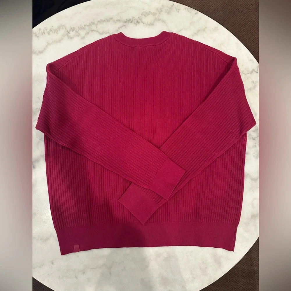 Lululemon Cotton-Blend Ribbed Sweater Wild Berry / Ripened Raspberry - Picture 7 of 8
